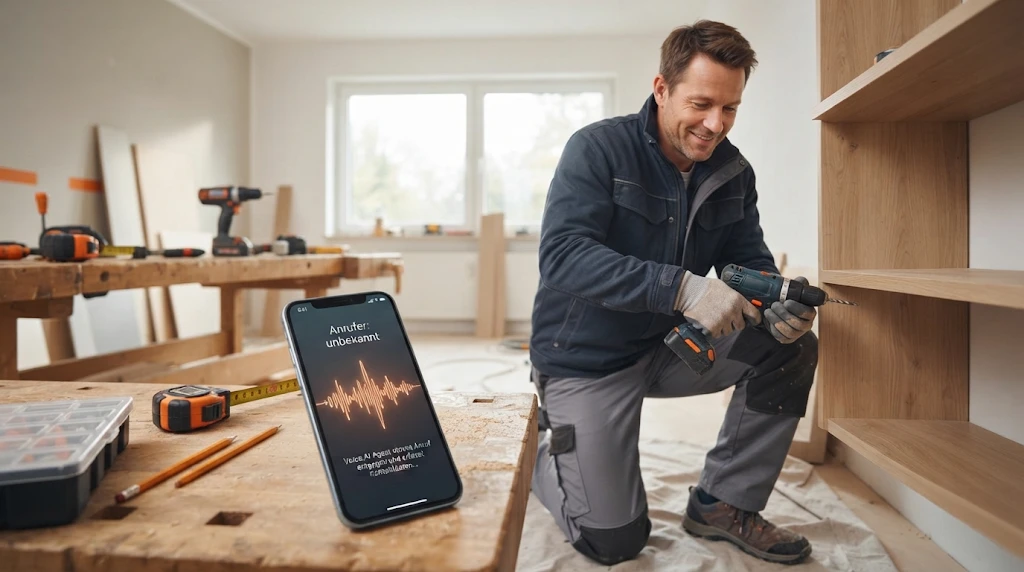 Handwerker bei der Arbeit in einem Wohnraum